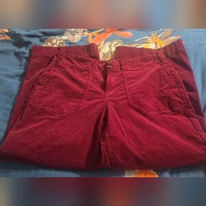 Women’s Fine Wale Wide Leg Corduroy Pants in Deep Burgundy Wine